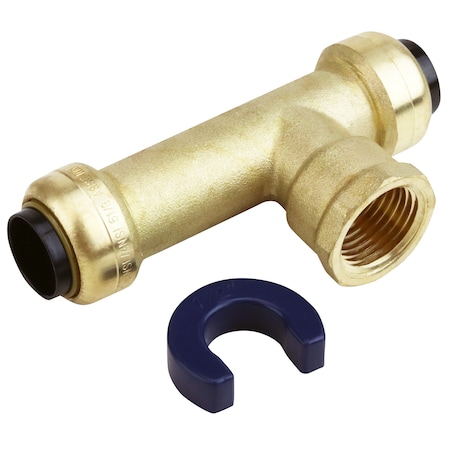 Apollo 1/2 in. Brass Push-To-Connect x Push-To-Connect x Female Pipe Thread Slip Tee Fitting FSBT12SLF